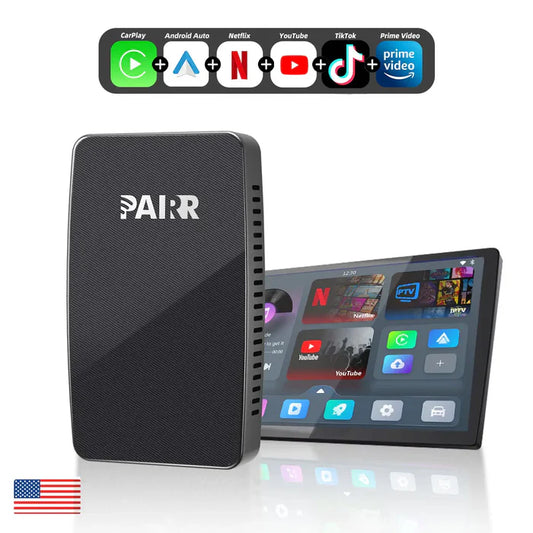 Pairr Max Pro – Caixa CarPlay/Android Auto Sem Fio | Streaming Netflix, YouTube, TikTok e mais
